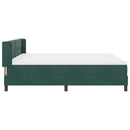 Box spring seng med hovedgærde Mørkegrøn 200 x 180 cm Fløjl