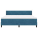 Box spring seng med hovedgærde Mørk blå 200 x 180 cm Fløjl