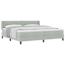 Box spring seng med hovedgærde Lysegrå 200 x 200 cm Fløjl