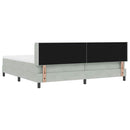Box spring seng med hovedgærde Lysegrå 200 x 200 cm Fløjl