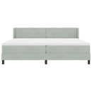 Box spring seng med hovedgærde Lysegrå 200 x 200 cm Fløjl