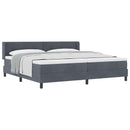 Box spring seng med hovedgærde Mørkegrå 200 x 200 cm Fløjl