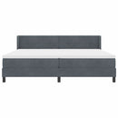 Box spring seng med hovedgærde Mørkegrå 200 x 200 cm Fløjl