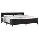 Box spring seng med hovedgærde Sort 200 x 200 cm Fløjl