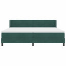 Box spring seng med hovedgærde Mørkegrøn 200 x 200 cm Fløjl