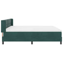 Box spring seng med hovedgærde Mørkegrøn 200 x 200 cm Fløjl