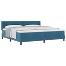 Box spring seng med hovedgærde Mørk blå 200 x 200 cm Fløjl