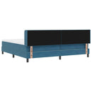 Box spring seng med hovedgærde Mørk blå 200 x 200 cm Fløjl