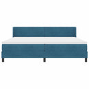 Box spring seng med hovedgærde Mørk blå 200 x 200 cm Fløjl