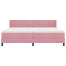 Box spring seng med hovedgærde Lyserød 200 x 200 cm Fløjl