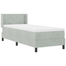 Box spring seng med hovedgærde Lysegrå 200 x 80 cm Fløjl