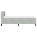 Box spring seng med hovedgærde Lysegrå 200 x 80 cm Fløjl