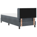 Box spring seng med hovedgærde Mørkegrå 200 x 80 cm Fløjl