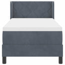 Box spring seng med hovedgærde Mørkegrå 200 x 80 cm Fløjl
