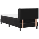 Box spring seng med hovedgærde Sort 200 x 80 cm Fløjl