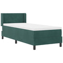 Box spring seng med hovedgærde Mørkegrøn 200 x 80 cm Fløjl