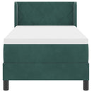 Box spring seng med hovedgærde Mørkegrøn 200 x 80 cm Fløjl
