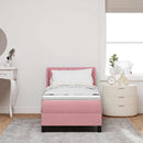 Box spring seng med hovedgærde Lyserød 200 x 80 cm Fløjl