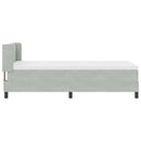 Box spring seng med hovedgærde Lysegrå 190 x 90 cm Fløjl