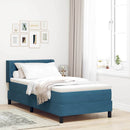 Box spring seng med hovedgærde Mørk blå 190 x 90 cm Fløjl