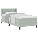 Box spring seng med hovedgærde Lysegrå 200 x 90 cm Fløjl