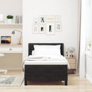 Box spring seng med hovedgærde Sort 200 x 90 cm Fløjl
