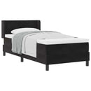 Box spring seng med hovedgærde Sort 200 x 90 cm Fløjl