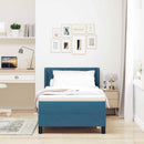 Box spring seng med hovedgærde Mørk blå 200 x 90 cm Fløjl