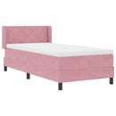 Box spring seng med hovedgærde Lyserød 200 x 90 cm Fløjl
