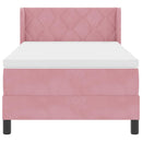 Box spring seng med hovedgærde Lyserød 200 x 90 cm Fløjl