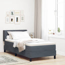 Box spring seng med hovedgærde Mørkegrå 200 x 100 cm Fløjl