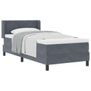Box spring seng med hovedgærde Mørkegrå 200 x 100 cm Fløjl