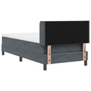 Box spring seng med hovedgærde Mørkegrå 200 x 100 cm Fløjl