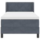 Box spring seng med hovedgærde Mørkegrå 200 x 100 cm Fløjl