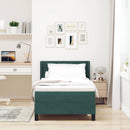 Box spring seng med hovedgærde Mørkegrøn 200 x 100 cm Fløjl