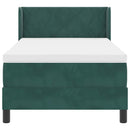 Box spring seng med hovedgærde Mørkegrøn 200 x 100 cm Fløjl