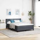 Box spring seng med hovedgærde Mørkegrå 190 x 140 cm Fløjl