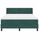 Box spring seng med hovedgærde Mørkegrøn 190 x 140 cm Fløjl
