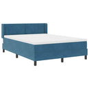 Box spring seng med hovedgærde Mørk blå 190 x 140 cm Fløjl