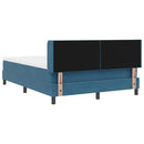 Box spring seng med hovedgærde Mørk blå 190 x 140 cm Fløjl