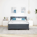 Box spring seng med hovedgærde Mørkegrå 200 x 140 cm Fløjl