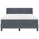 Box spring seng med hovedgærde Mørkegrå 200 x 140 cm Fløjl