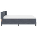 Box spring seng med hovedgærde Mørkegrå 200 x 140 cm Fløjl