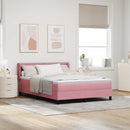 Box spring seng med hovedgærde Lyserød 200 x 140 cm Fløjl