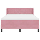 Box spring seng med hovedgærde Lyserød 200 x 140 cm Fløjl