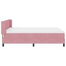 Box spring seng med hovedgærde Lyserød 200 x 140 cm Fløjl