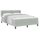 Box spring seng med hovedgærde Lysegrå 200 x 160 cm Fløjl