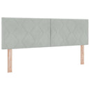 Box spring seng med hovedgærde Lysegrå 200 x 160 cm Fløjl