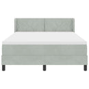 Box spring seng med hovedgærde Lysegrå 200 x 160 cm Fløjl