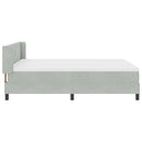Box spring seng med hovedgærde Lysegrå 200 x 160 cm Fløjl
